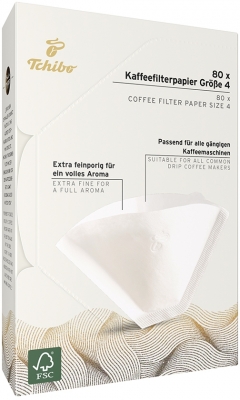 Filtre de cafea, nr. 4, hartie alba, FSC Mix 80 buc/set Tchibo