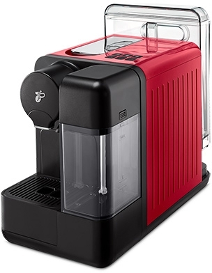 Espressor capsule Tchibo Cafissimo milk red, cu rezervor lapte 400 ml pentru Cappuccino si 3 nivele de presiune, culoare rosu