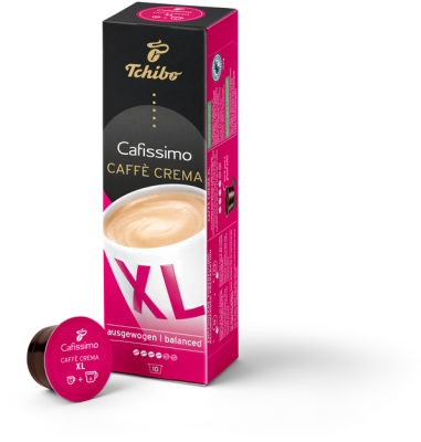 Cutie 10 capsule cafea Tchibo Cafissimo Caffe Crema Wake Up Coffee XL 8 buc/set