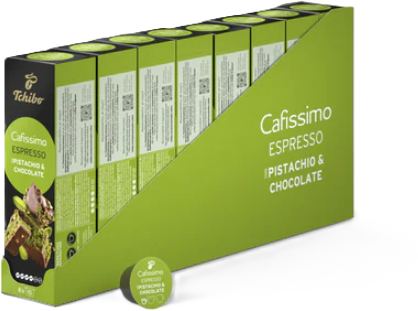 Cutie 10 capsule cafea Tchibo Cafissimo Espresso Pistacho & Chocolate