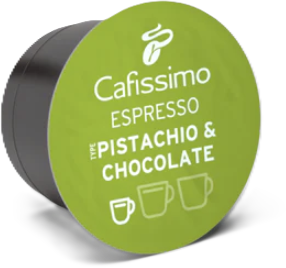 Cutie 10 capsule cafea Tchibo Cafissimo Espresso Pistacho & Chocolate