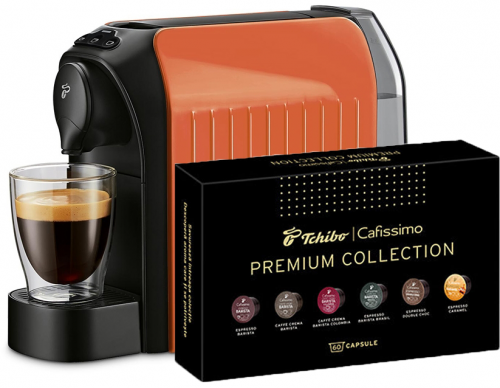 Espressor capsule Tchibo Cafissimo Easy Curcuma + set capsule cafea Tchibo Premium Collection 6 cutii/set