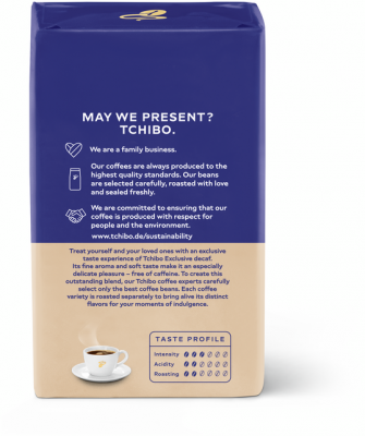 Cafea macinata si prajita Exclusive decafeinizata 250 g vidata Tchibo