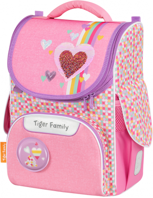 Ghiozdan neechipat Nature Quest, Pink Amour, Tiger