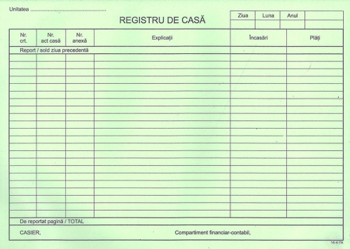 Registru de casa 2 A4 autocopiativ orizontal 100 file