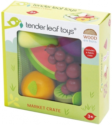 Set de joaca Fructe din lemn, Veggie Crate, Tender Leaf Toys 