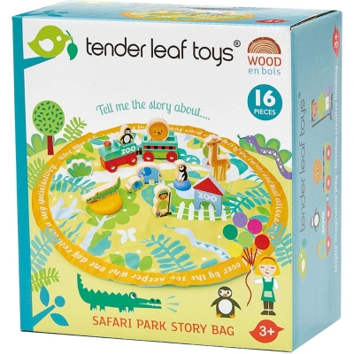 Set de joaca Sacul cu povesti din lemn premium, 16 piese, Tender Leaf Toys 
