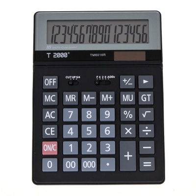 Calculator de birou TM6016R, 16 digits, negru, T2000