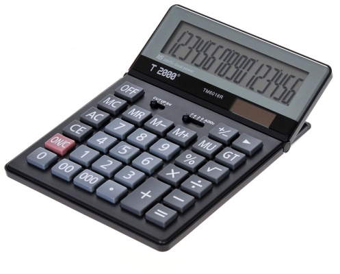 Calculator de birou TM6016R, 16 digits, negru, T2000