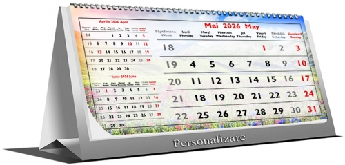 Calendar triptic birou, 21 x 10 cm, 6 file, 2026
