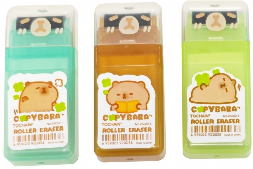 Radiera Tochain cu rola de curatare, capybara, diverse culori, 30 buc/display