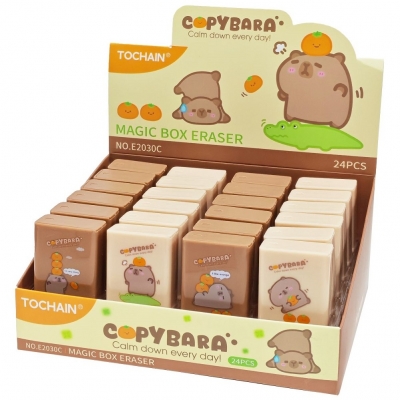 Radiera Tochain in forma de inghetata, Capybara, diverse modele, 24 buc/display
