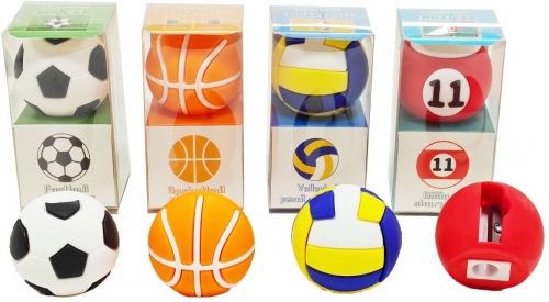 Ascutitoare Tochain, tematica de sporturi cu mingea, diverse modele, 24 buc/display