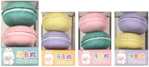 Radiere Tochain, Macaron, 2 buc, diverse culori, 12 buc/display