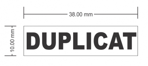 Stampila notariala Duplicat 38 x 14 mm Trodat