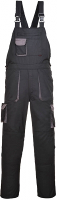Salopeta cu pieptar Texo Contrast, Negru, Regular, Portwest 