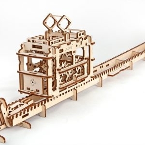 Puzzle 3D, lemn, mecanic Tramvai, 154 piese, Ugears 