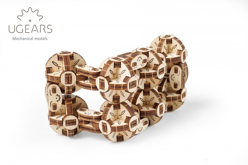 Puzzle 3D, lemn, mecanic Flexi-cubs, 144 piese, Ugears 