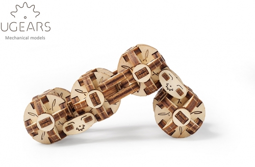 Puzzle 3D, lemn, mecanic Flexi-cubs, 144 piese, Ugears 