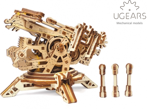 Puzzle 3D, lemn, mecanic Turn Archballista, 292 piese, Ugears 