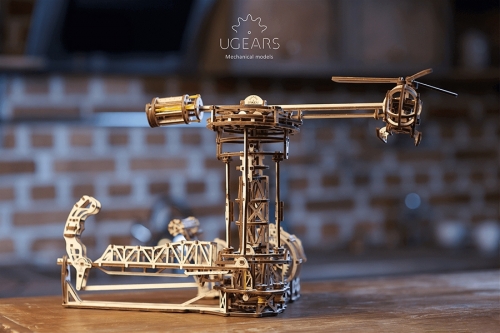Puzzle 3D, lemn, mecanic Aviator, 726 piese, Ugears