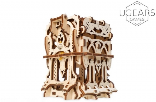 Puzzle 3D, lemn, mecanic Cutie pentru carti de joc, 64 piese, Ugears