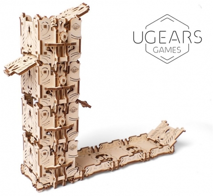 Puzzle 3D, lemn, mecanic Turn mecanic pentru zaruri, 172 piese, Ugears 