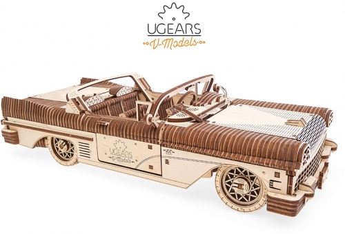 Puzzle 3D, lemn, mecanic Dream Cabriolet, 739 piese, Ugears