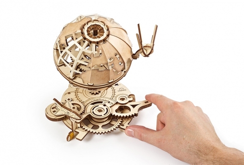 Puzzle 3D, lemn, mecanic Glob pamantesc, 184 piese, Ugears 