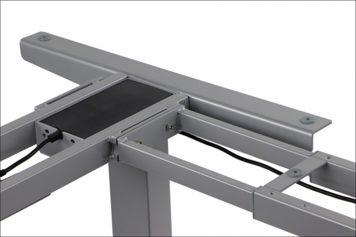 Cadru de birou unghiular, reglabil pe inaltime, gri, Stema partner