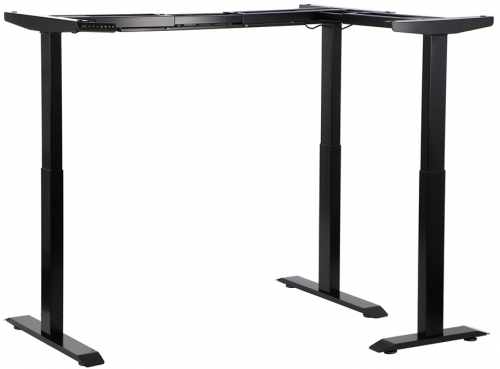 Cadru de birou unghiular, reglabil pe inaltime, negru, Stema partner