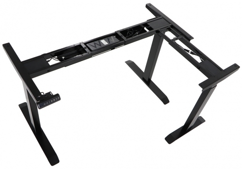 Cadru de birou unghiular, reglabil pe inaltime, negru, Stema partner