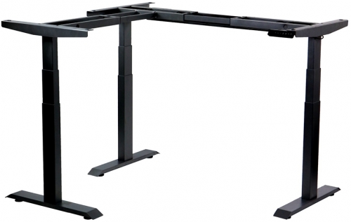 Cadru de birou electric unghiular, reglabil pe inaltime, negru, Stema partner 