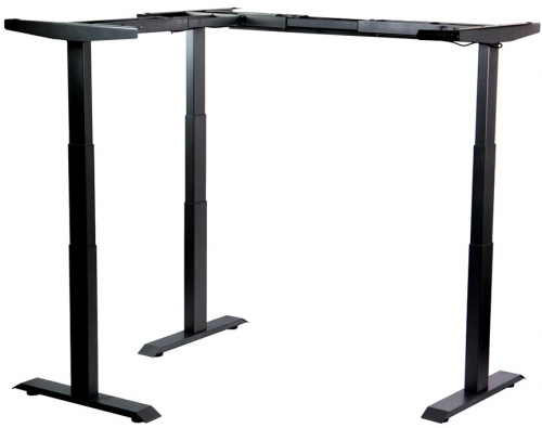 Cadru de birou electric unghiular, reglabil pe inaltime, negru, Stema partner 