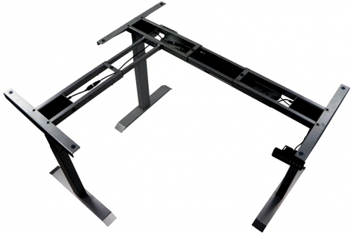 Cadru de birou electric unghiular, reglabil pe inaltime, negru, Stema partner 