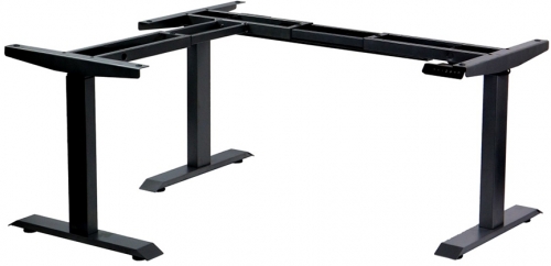 Cadru de birou electric unghiular, reglabil pe inaltime, negru, Stema partner 