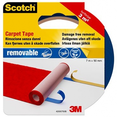 Banda dublu adeziva montare covoare nepermanenta Scotch, 50 mm x 7 m Scotch 3M