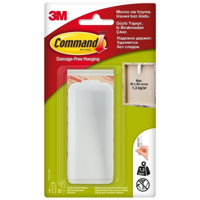 Carlig montare tablouri pe panza 1 carlig + 2 benzi Command 3M 