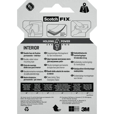 Banda dublu adeziva, pentru interior, 19 mm x 1.5 m, Scotch Fix 3M
