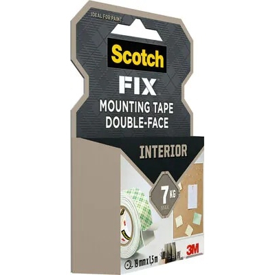 Banda dublu adeziva, pentru interior, 19 mm x 1.5 m, Scotch Fix 3M