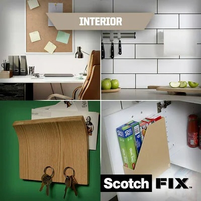 Banda dublu adeziva, pentru interior, 19 mm x 1.5 m, Scotch Fix 3M