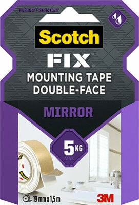 Banda dublu adeziva pentru montare oglinda 19mm x 1.5m Scotch-Fix Scotch 3M