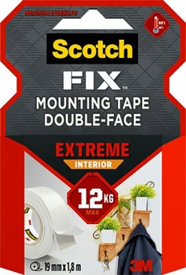 Banda dubla adeziva pentru montare interioara extrema 19 mm x 1.8m Scotch-Fix Scotch 3M 