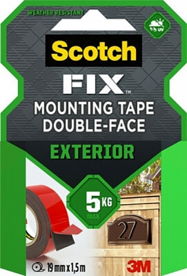 Banda dublu adeziva pentru montare exterioara 19mm x 1.5m Scotch-Fix Scotch 3M