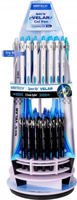 Display roller gel cu uscare rapida Velar Writech, 0.7mm, 86 buc/set + 1 roller tester