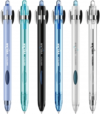 Display roller gel cu uscare rapida Velar Writech, 0.7mm, 86 buc/set + 1 roller tester