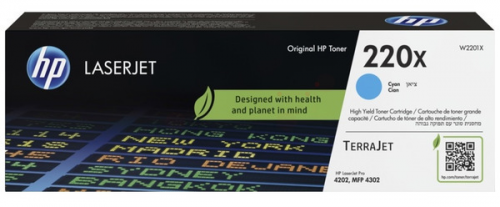 Cartus toner HP 220X Original - Cyan - W2201X, pt CLJ 4202/4302, 5500 pagini