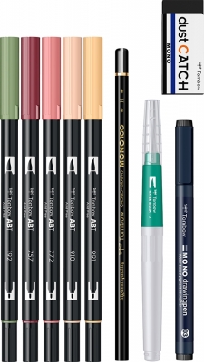 Markere acuarela floral, Floral Set 9 Tombow