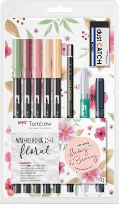 Markere acuarela floral, Floral Set 9 Tombow