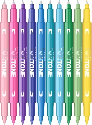 Markere rainbow TwinTone 12 culori Tombow